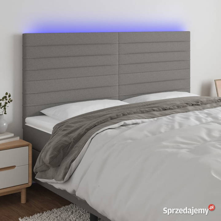 Zagłówek do łóżka z LED ciemnoszary 200x5x118128 Warszawa