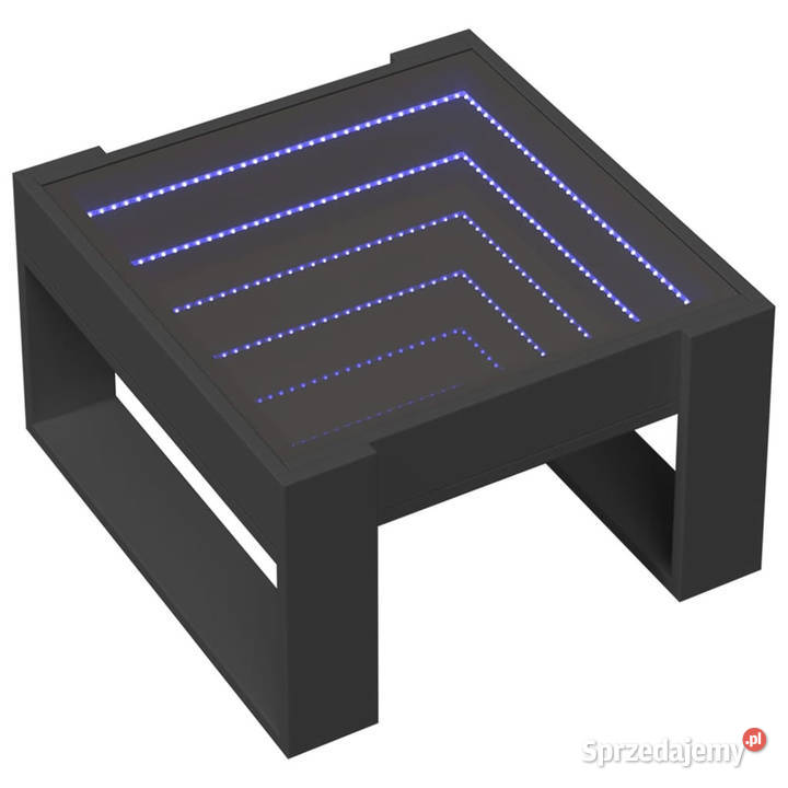 Stolik kawowy z LED Infinity czarny 50x53x30