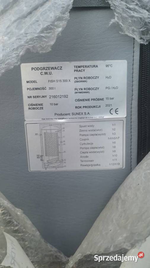 Bufor Podgrzewacz SUNEX CWU FISH 300 S15 FISH Radoszyce sprzedam