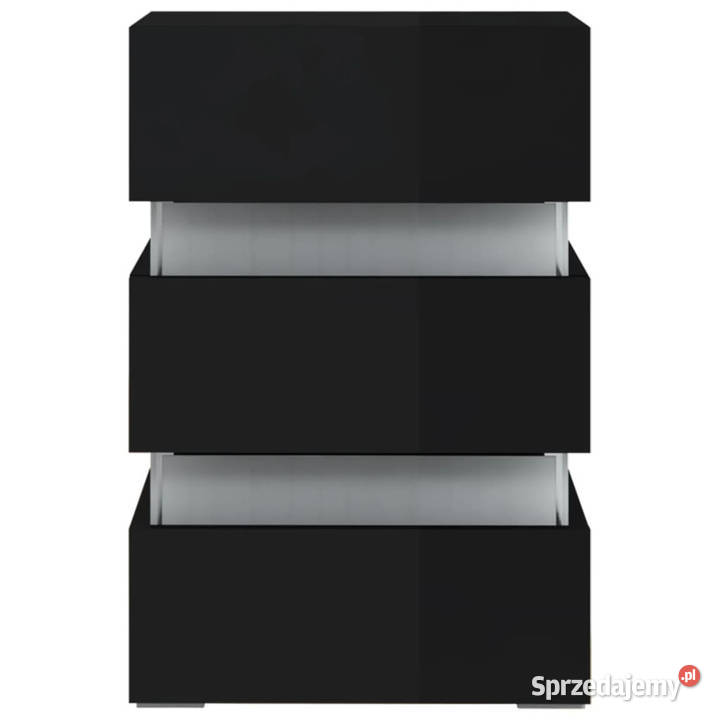 Szafka nocna z LED wysoki połysk czarna 45x35x67 Warszawa