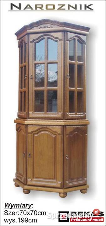 PROMOCJA Stylowa Witryna Narożnik Dąb Orzech Meble Niemodlin