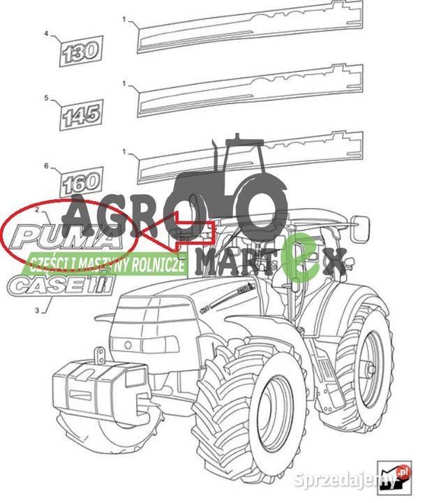 87557436 NAKLEJKA PUMA CNH Części zamienne dolnośląskie Wichrów