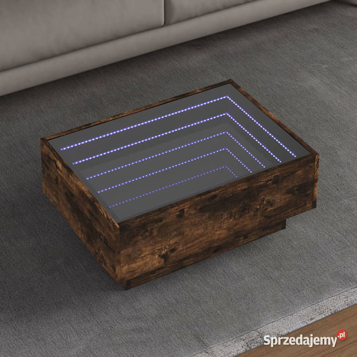 Stolik kawowy z LED przydymiony dąb 70x50x30 Warszawa