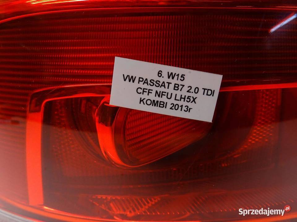 LAMPA LEWA LEWY TYŁ TYLNA W BŁOTNIK VW PASSAT B7 osobowe