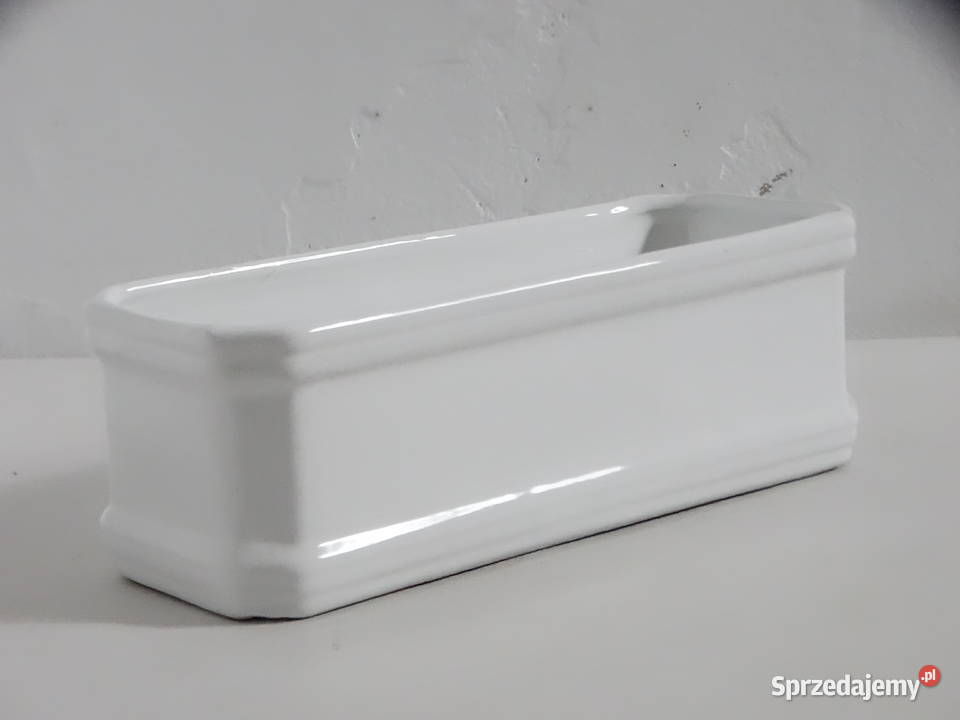 Elegancki biały pojemnik ceramiczny Świecznik Biłgoraj