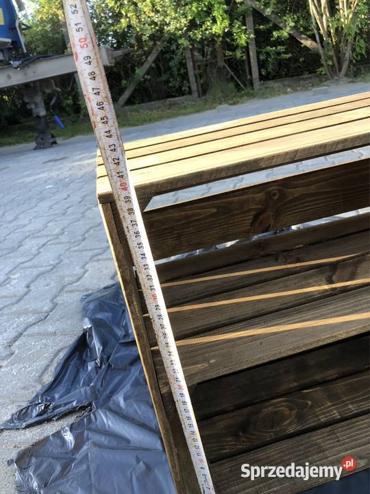 Drewniana skrzynka regał handmade rustykalny 40cm Poznań