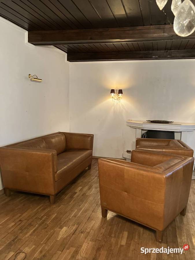 Komplet sofa 2 fotele Sofitalia włoska skóra Łódź