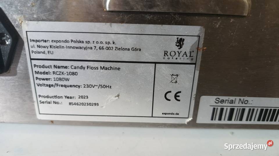 Maszyna do waty cukrowej Royal Catering RCZK1080 Katowice