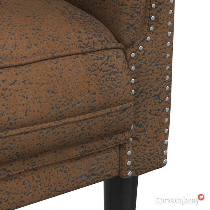 Sofa 3os brązowa sztuczna skóra zamszowa mazowieckie Warszawa