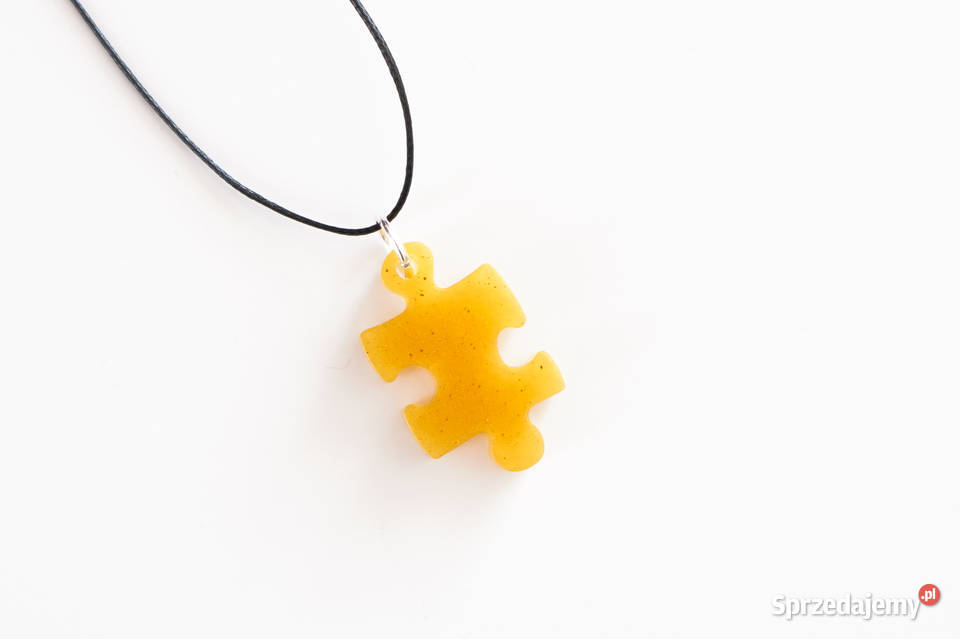 Wisiorek puzzel z żywicy epoksydowej kolor złoty Warszawa sprzedam