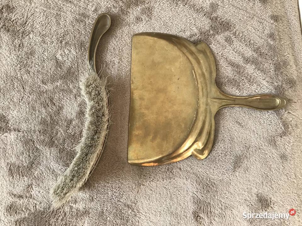 Mosiężny zmiotka i szufelka Antyki, Sztuka, Kolekcje Marcinkowice