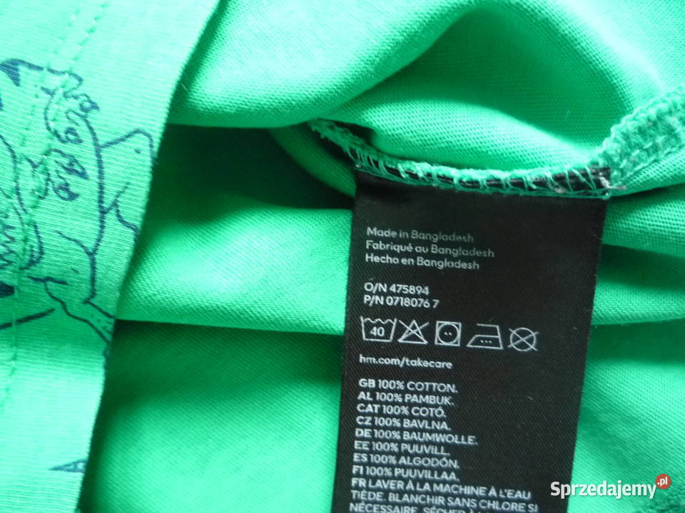 HM 134140 Koszulka Zielona dinozaury Nowa zielony Szczecin sprzedam
