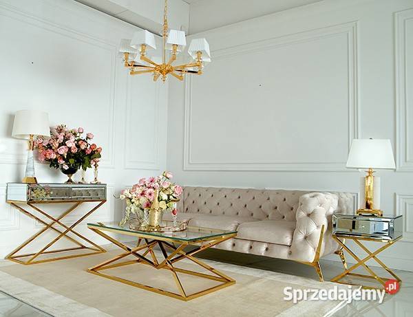 Konsola LUSTRZANA CHICAGO GOLD Złota Glamour Warszawa