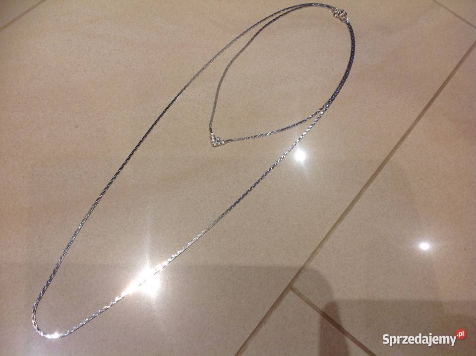 Srebrny Choker Łancuszek cyrkonie lubuskie Nowa Sól