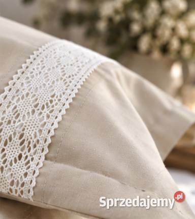 Zestaw dwóch bawełnianych poszewek na poduszki w beżowy Kraków