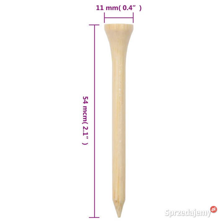 Kołki tee do golfa 1000 54 mm bambusowe WM94430