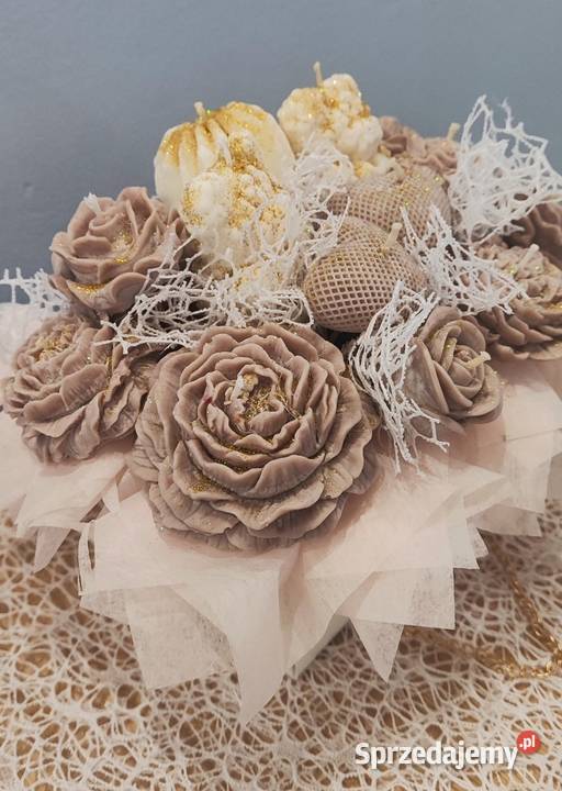 Flower Box kolor beż mega intensywny zapach Świece Wyszków