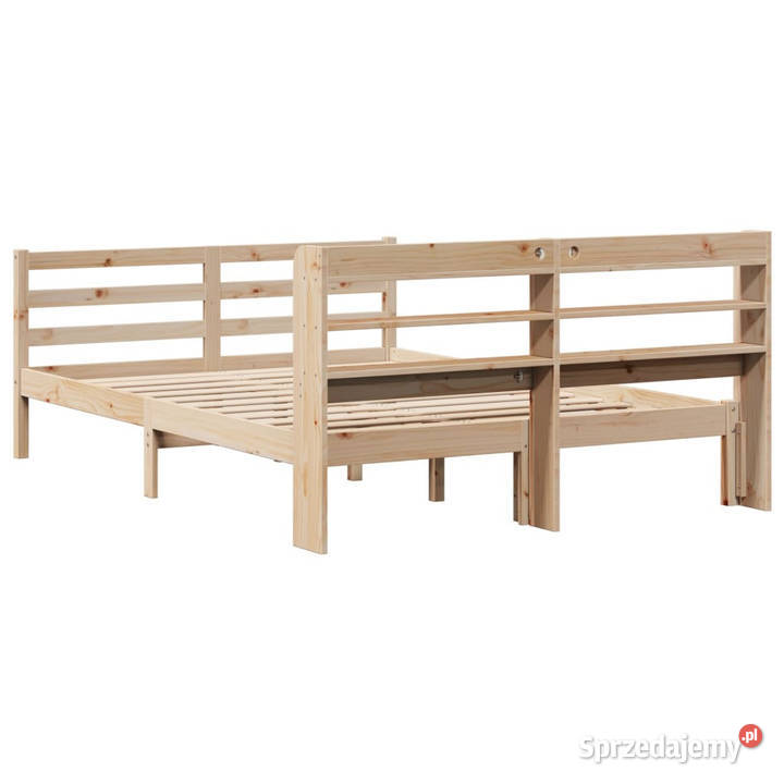 Rama łóżka z wezgłowiem lite drewno sosnowe 150cm Warszawa