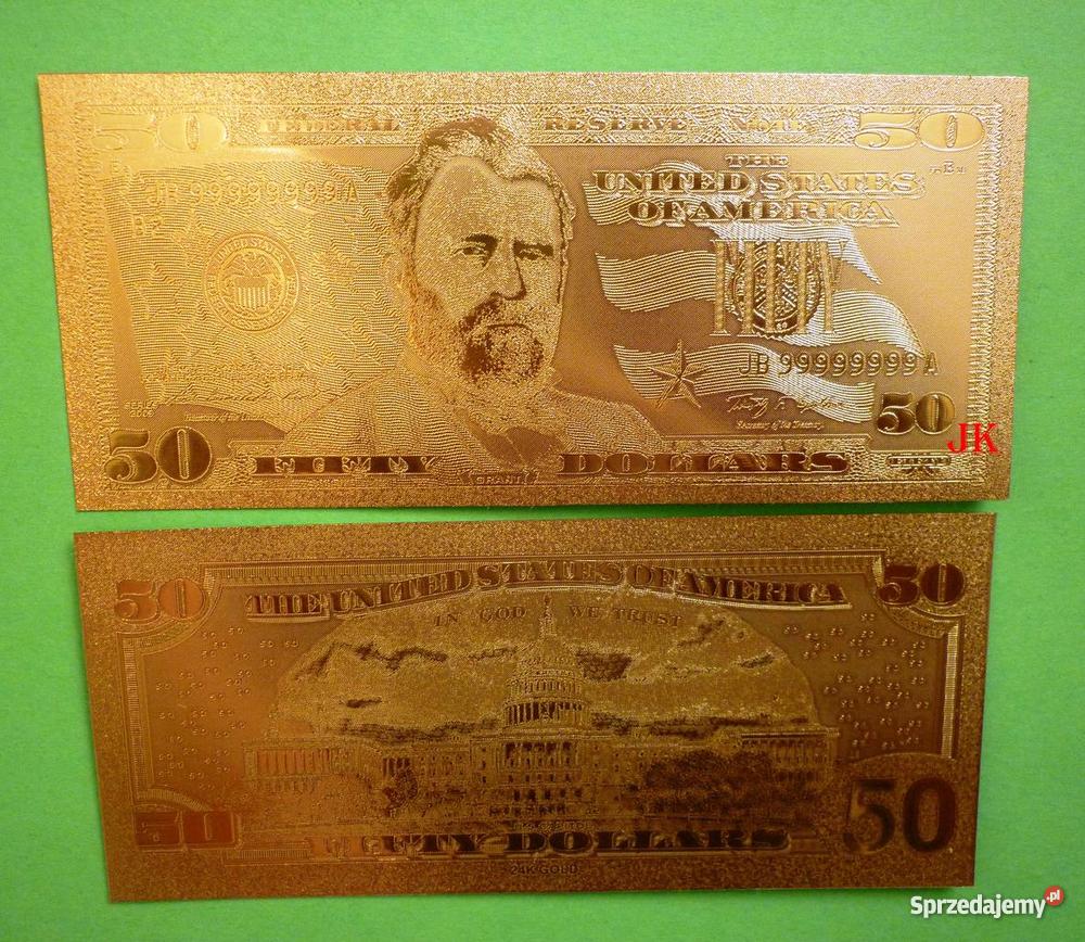 ZŁOTY BANKNOT DOLLAR 1 2 5 10 20 50 100 24 Karat