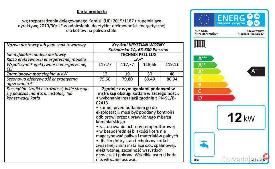 Kocioł piec na pellet Technix Pell Lux 12KW Kotły i Piece CO