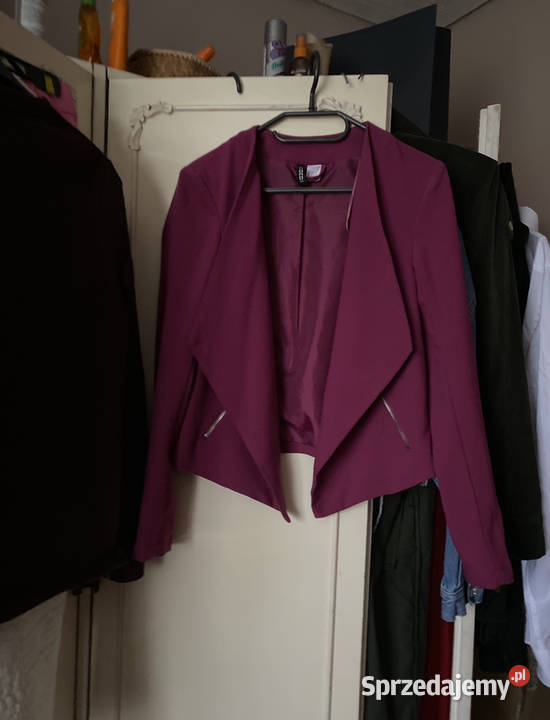 Krótka marynarka HM żakiet z kieszeniami na H&M