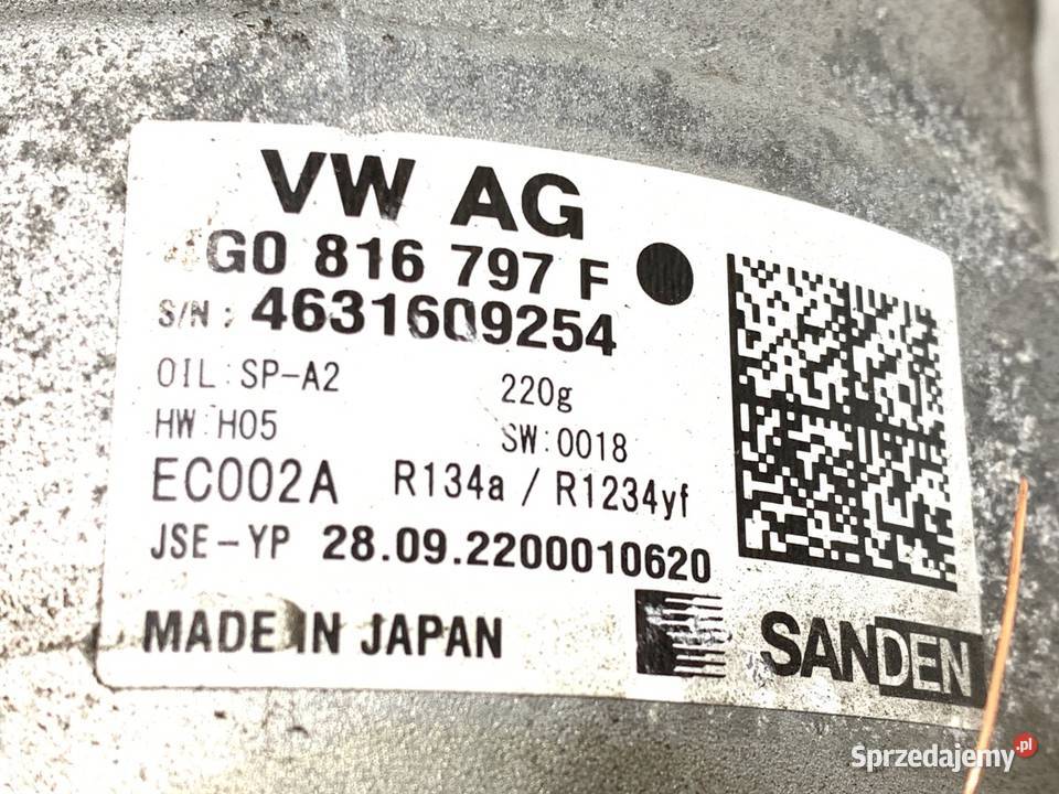 SPRĘŻARKA KLIMATYZACJI AUDI A7 C8 4G0816797F 20 Kompresory klimatyzacji podkarpackie