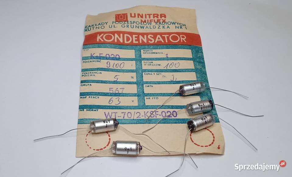 Kondensator 91nF 63V Unitra MIFLEX pomorskie Gdańsk