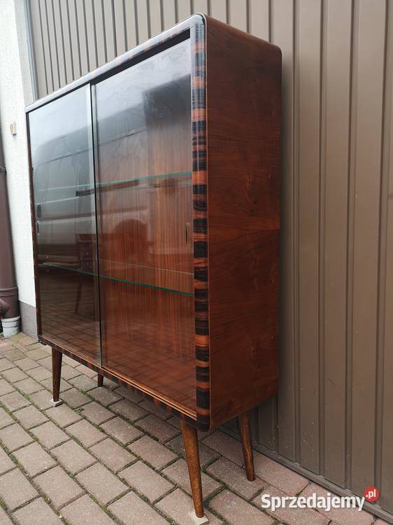 Witryna Biblioteka ARTDECO Orzech Zgrabna Stara Swarzędz