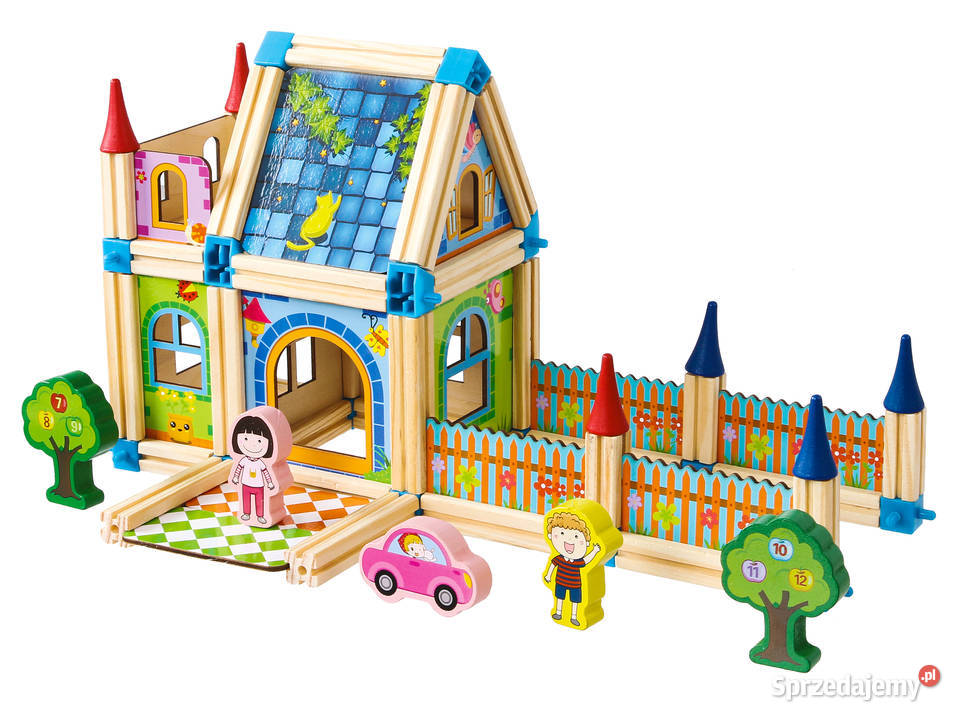 Drewniane klocki konstrukcyjne budowanie domek Smogorzów sprzedam