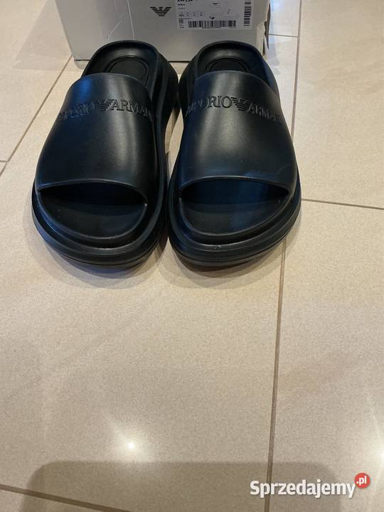 Klapki Męskie Czarne Emporio Armani 44 Nowe Nowa Sól