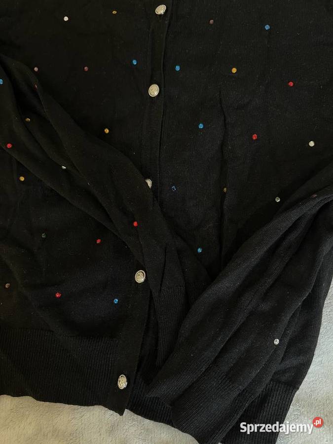 Sweter kardigan czarny w kolorowe cekiny Jasło sprzedam