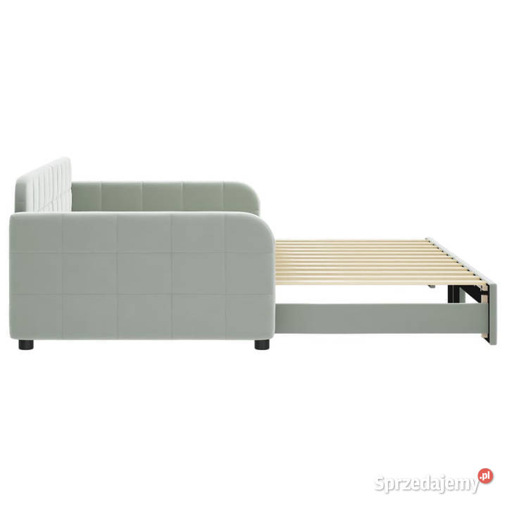 Sofa rozsuwana jasnoszara aksamit 100x200 mazowieckie Warszawa