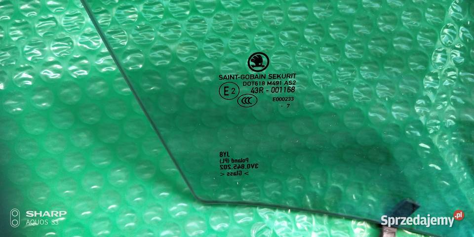 Skoda SuperB III szyba przednia prawa Łódź