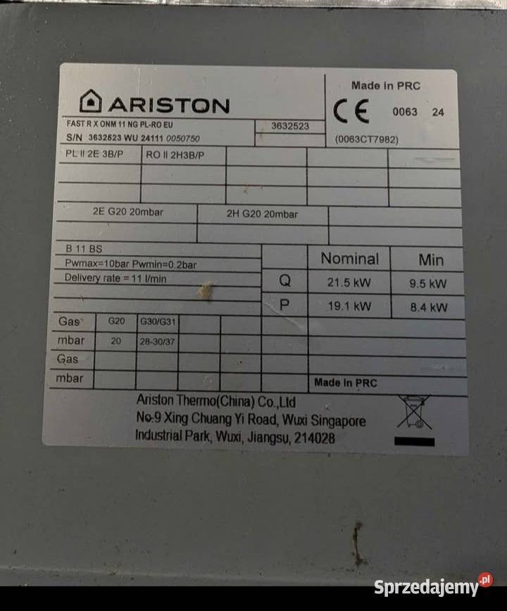 Podgrzewacz wody gazowy Ariston Jawor