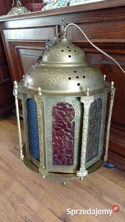 Mosiężna lampa witrażowa kujawsko-pomorskie Włocławek