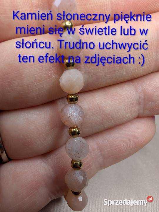 Bransoletka różaniec kamień słoneczny krzyżyk mazowieckie Warszawa