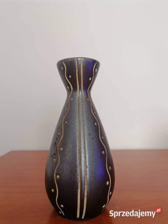 Wazon Ceramiczny brązowy Porcelana i szkło Wałbrzych