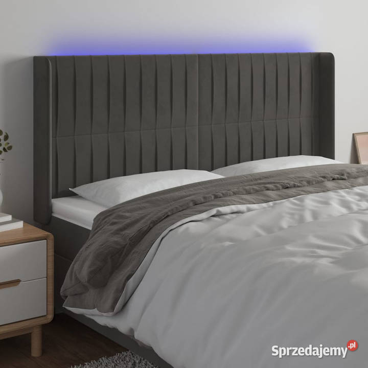 Zagłówek do łóżka z LED ciemnoszary Warszawa sprzedam