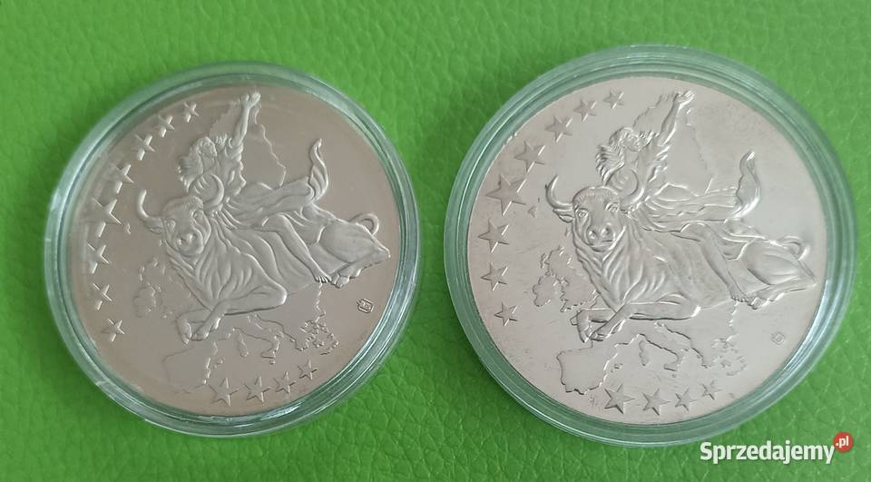 Wprowadzenie Euro 100 Niemcy Finlandia Medal Sosnowiec sprzedam
