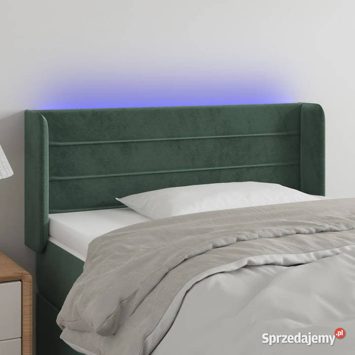 Zagłówek do łóżka z LED ciemnozielony 93x16x7888 Warszawa