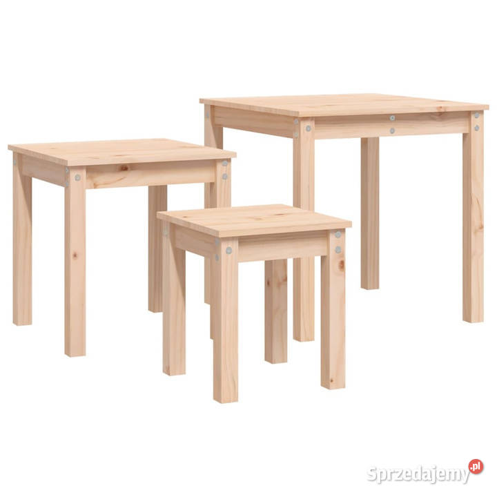 Stoliki wsuwane pod siebie 3 lite drewno sosnowe mazowieckie Warszawa sprzedam