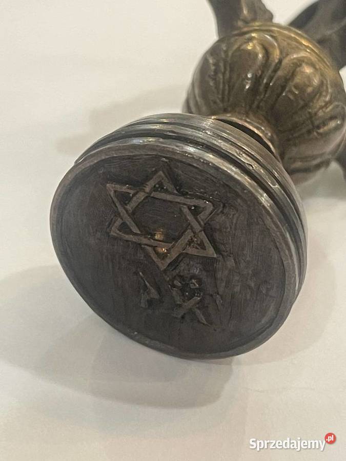Zabytkowy mosiężny stempel z Gwiazdą Dawida i Kraków sprzedam