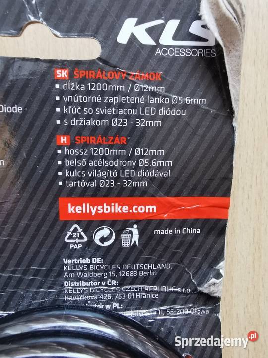 Linka zapięcie rowerowe Kellys KL052 120 nowe Siemianowice Śląskie