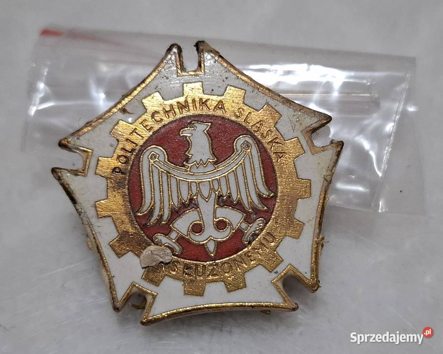 Odznaka przypinka Zasłużonemu Politechnika śląskie Czeladź