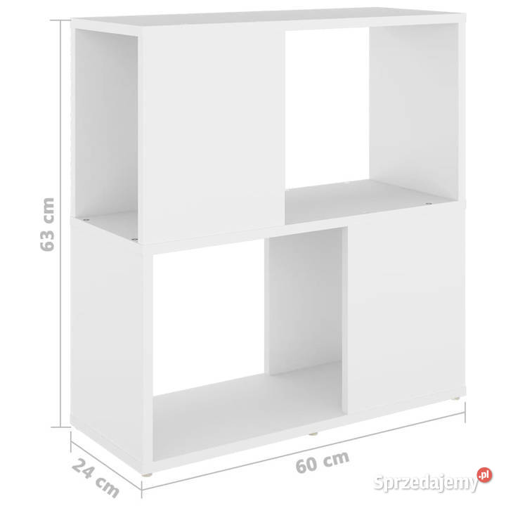 Regał na książki biały 60x24x63 materiał mazowieckie