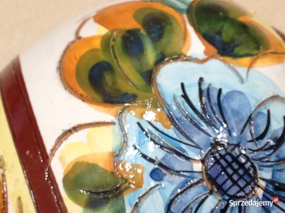 Wazon Ceramiczny Ręcznie Malowany wielokolorowy Wyposażenie wnętrz Nowa Sól