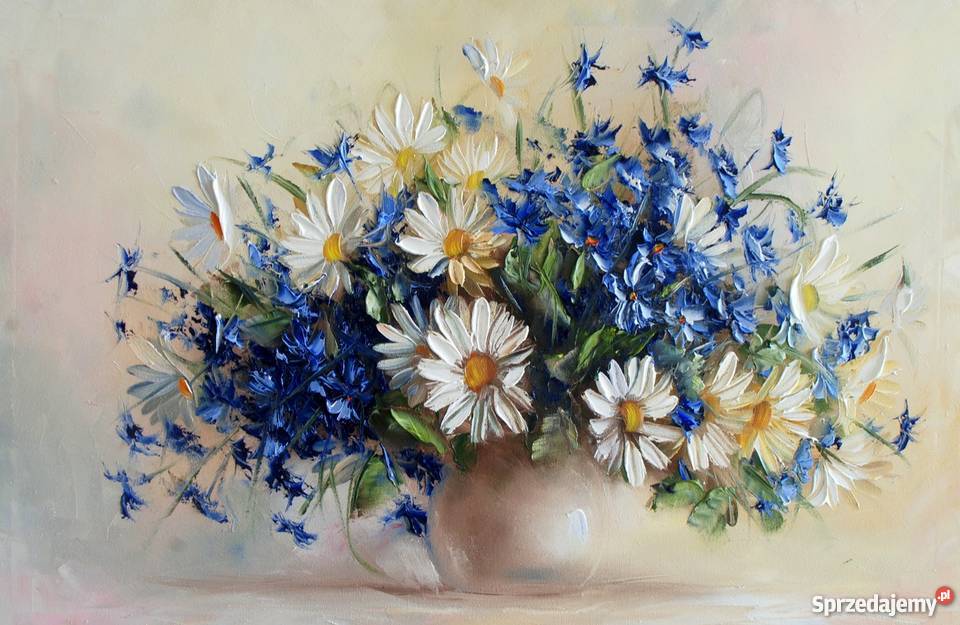CHABRY Kwiaty obraz olejny Ewa Bartosik 60x40 Skierniewice