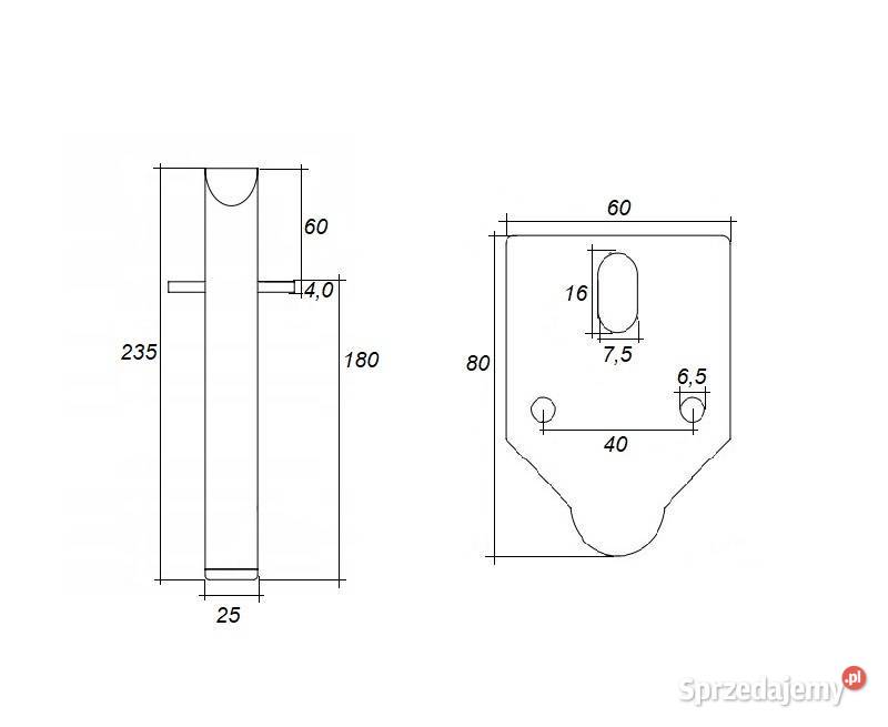 Noga meblowa metalowa SL01 h180 czarna Wrocław