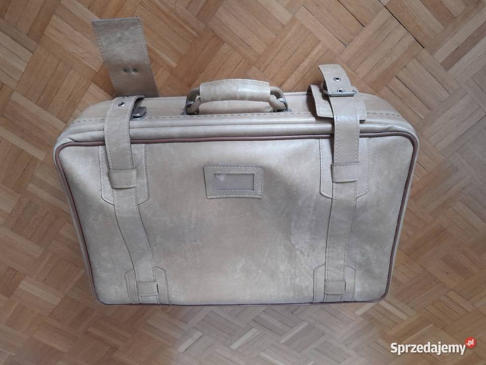 Walizka vintage szaro beżowa mazowieckie Warszawa