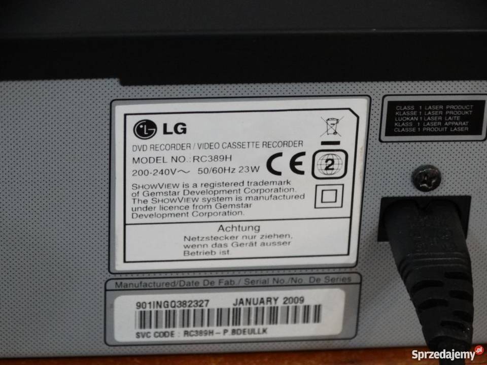 Magnetowid z HDMi USB DVDrec LG RC389Hpilot Jasło